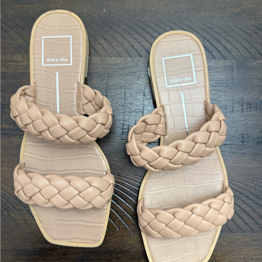Dolce Vita Braided Double-Strap Slide Sandals in Nude - Picture 4 of 4